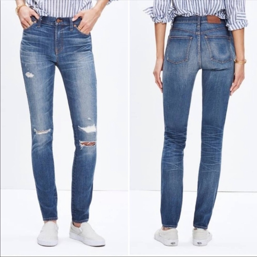Madewell 9” High Riser  Skinny Rip & Repair Jeans